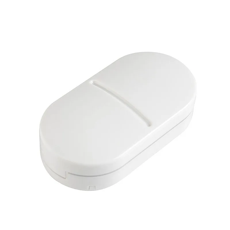 Portable Pill Cutter Box Half Quarter Tablet Splitter Medicine Cutting Tool Drug Storage Container For Travel Home
