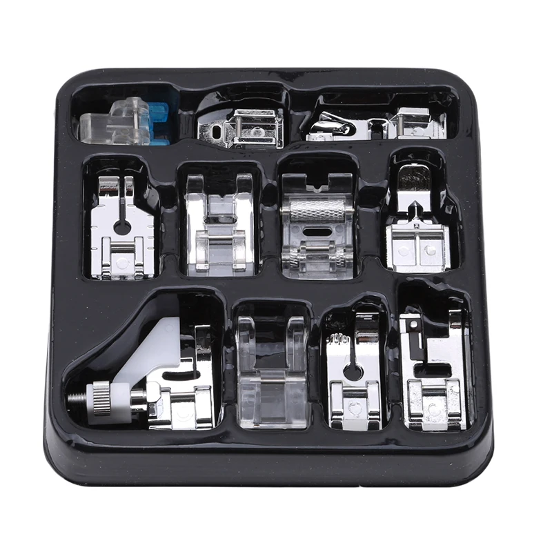 11PCS Sewing Machine Presser Foot Set Domestic Sewing Machine Foot Braiding Sewing Knitting Foot Parts Sewing Accessories