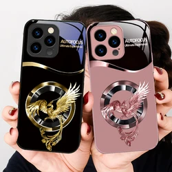 Circle Phoenix Gold IPhone 16 Plus 15 14 13 12 Mini 11 Pro Max X XS XR 7 8 Plus 2022 Tempered Glass Phone Case