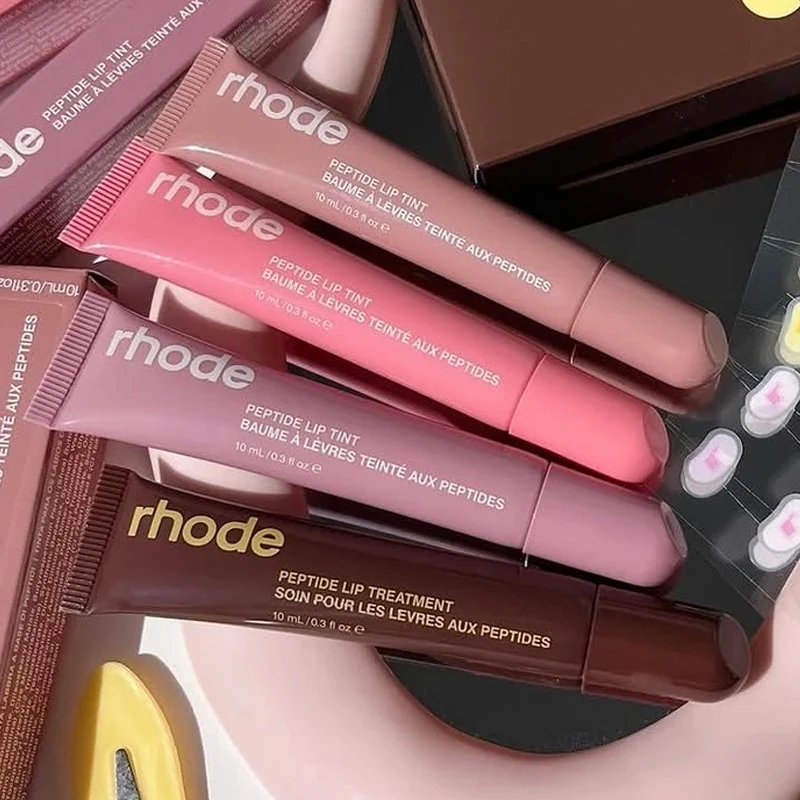 Hot Rhode Banana Peel Eye Mask Peptide Eye Prep 6 Pairs of Hydrogel Eye Patch Per Box Caramelized Banana Ribbon Lip Gloss Makeup