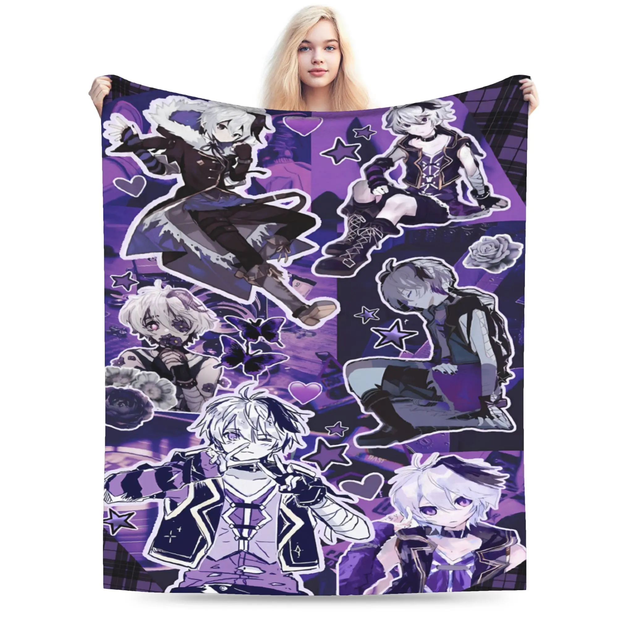 Singer V4flower Vflower Chibi Super Soft Blanket  Child Plush Bedding Throws Print Couch Bed Flannel Bedspread Sofa Bed Cover