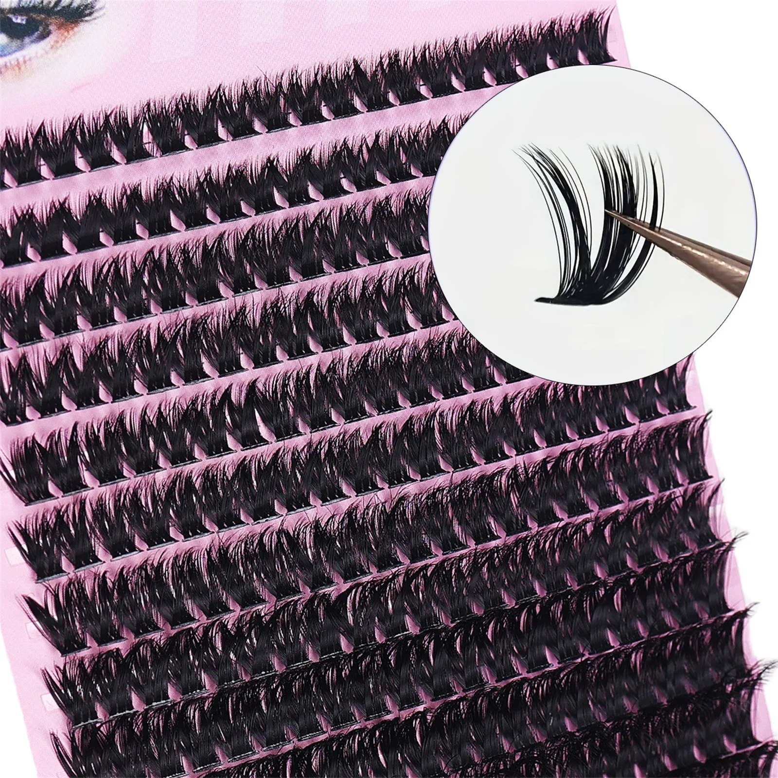 D Curl 80D Cluster Eyelash Extensions Mixed Dense Volume Handmade Individual Lash Bundles Soft Cluster Lashes Self Makeup