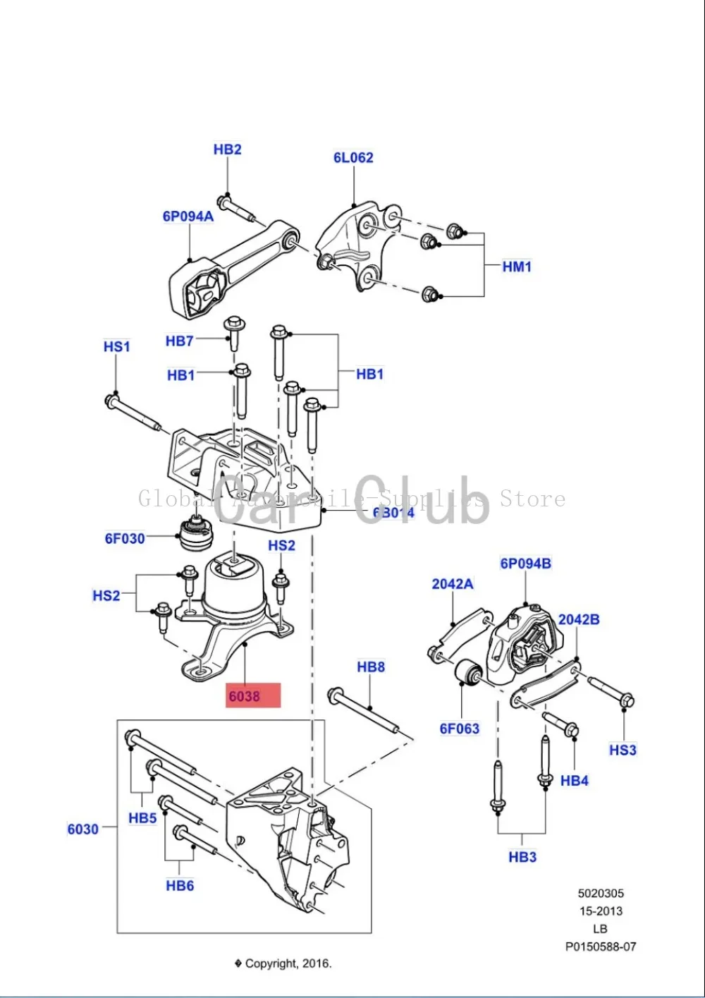Engine Mount LR021635 6G926F012ED 31257674 For LAND ROVER FREELANDER DISCOVERY RANGE ROVER for VOLVO S60 S80 V60 V70 XC60 XC70