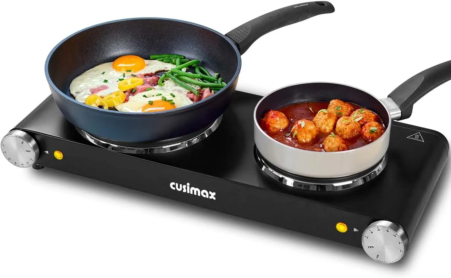 Double Hot Plates Electric Burner, 1800W Countertop Cooktop with Adjustable Temperature Control,