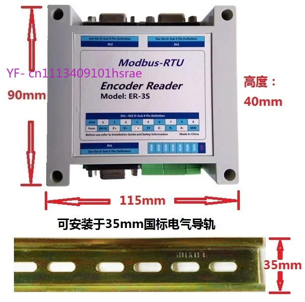 ER-3A Encoder Acquisition Module Grating Ruler Magnetic Ruler Signal Collector Modbus Communication for Industrial Labview