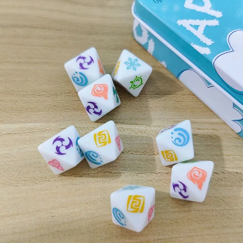 Anime Game  Merch Prop Model Genius Invokation TCG Dice Diamond Three-dimensional Plastic Vision Dice Iron Box