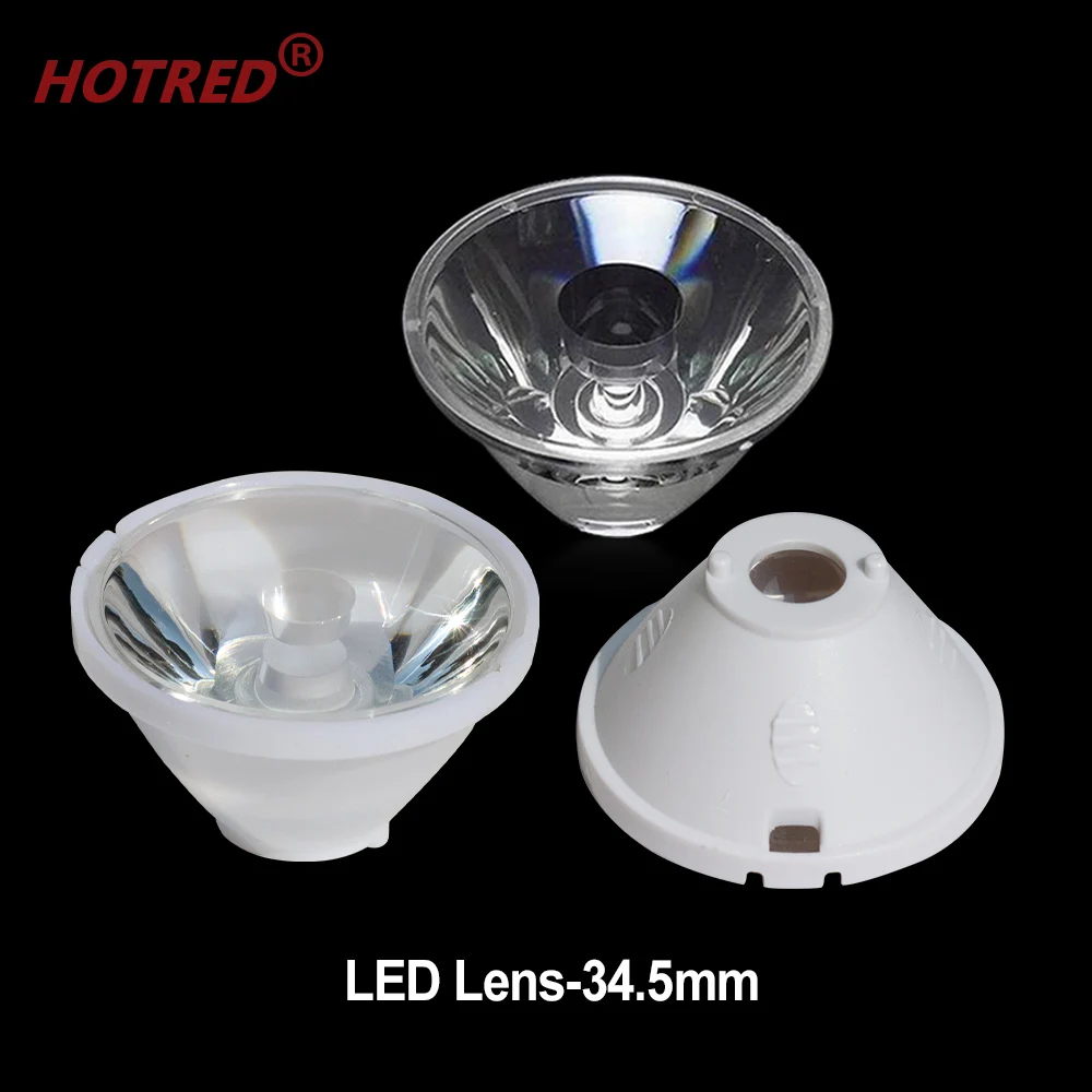 1W 3W 5W 4-stopniowa soczewka LED 3535 3030 XPE XPG2 35mm XPE2 Optyczna soczewka PMMA z przezroczystym koralikiem Plano Wiązka latarki punktowej