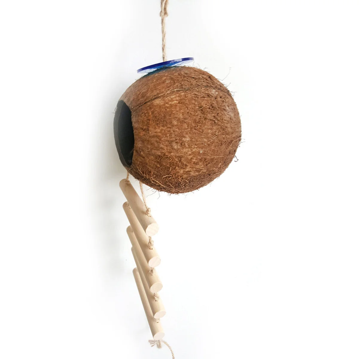 

Coconut Shell Nest Natural Bird Ladder Cozy Shelter for Parakeets Budgerigar Small Pets Nest for Birds Bird