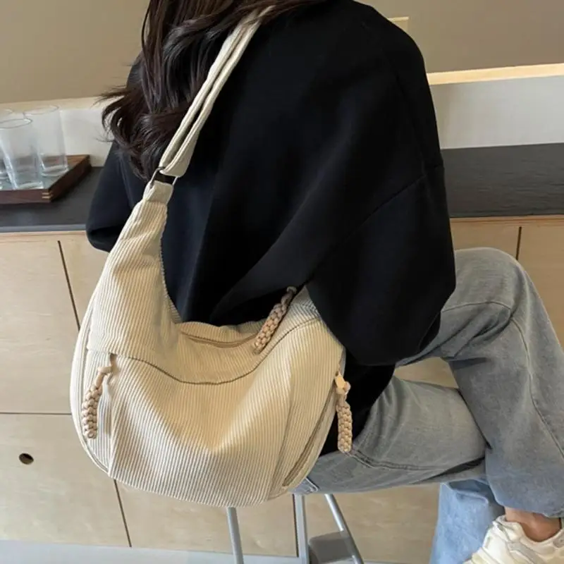 

X90D модная вельветовая сумка на плечо для женщин, универсальная сумка с клецками, сумки через плечо, легко носить с собой,