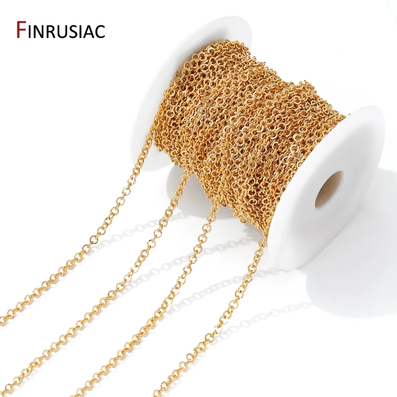 

14K Gold Plated Brass 3.5mm Round O Shape Link Chain For Jewelry Making Accessories,DIY Necklace Bracelets Material Wholesale