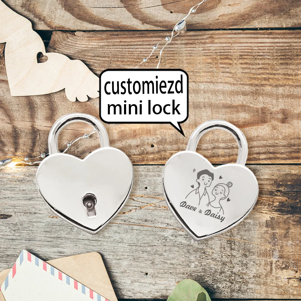 1PC New Couple Personalized Text Drawer Lock For Diary Book