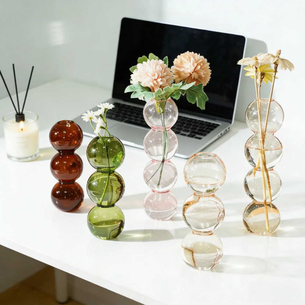 1/3Pcs Glass Vase Transparent Hydroponic Ball Bubble Hydroponic Flower Pot Tabletop Glass Bottle Modern Home Decor Dining Room - view 5