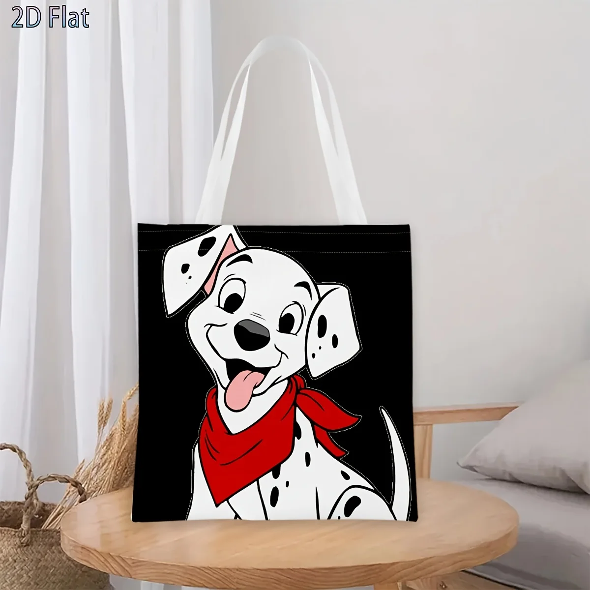 1pc 101 Dalmatians Red Bandana Tote Bag,reusable shopping ba