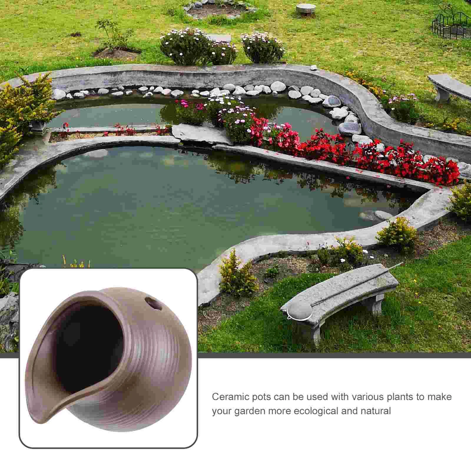 Garden Leaf Trickle Waterfall Ceramic Fountain Decor to The Ground Office Patio