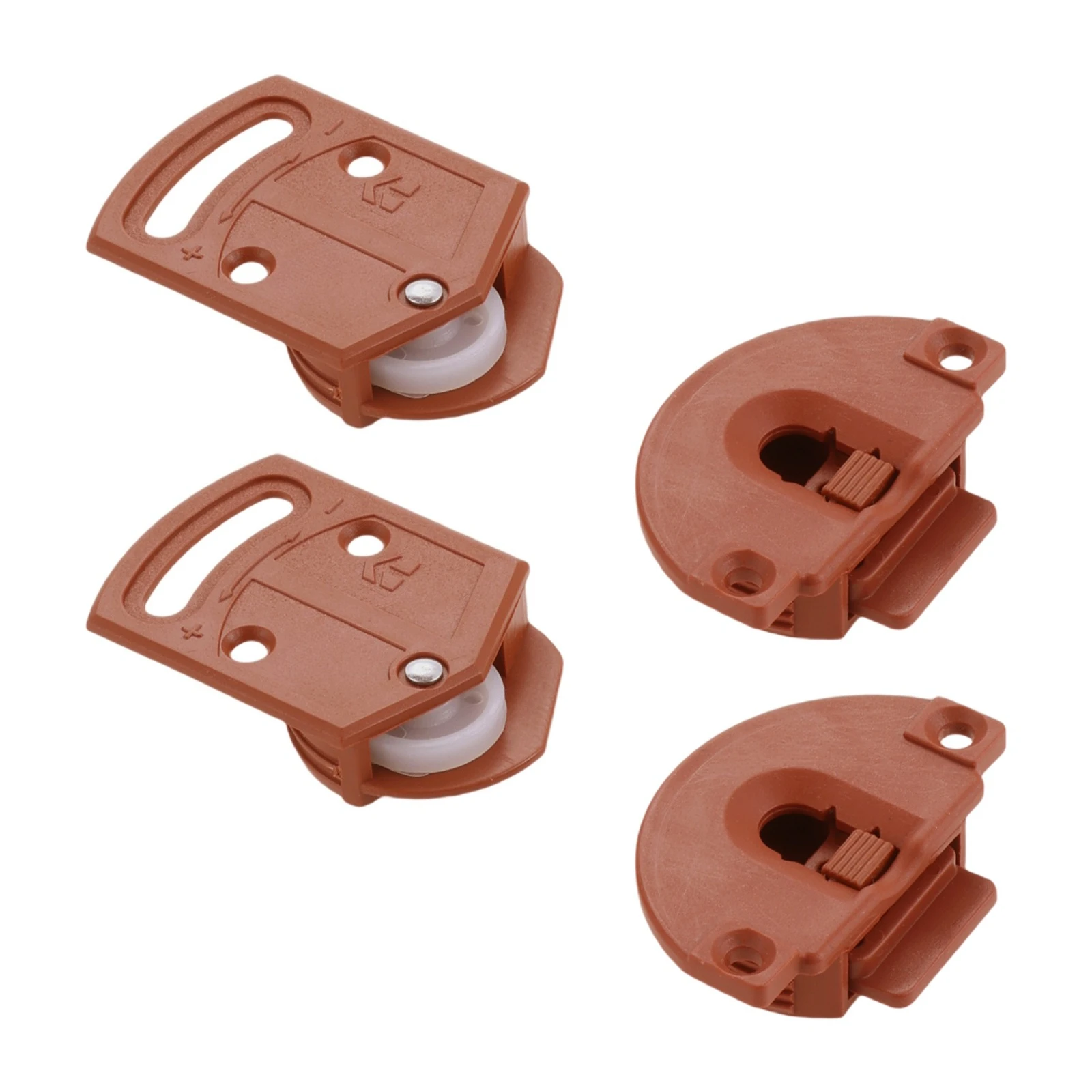 2pcs Rollers and Guides Kit Furniture Cabinet Wardrobe Sliding Door Roller Guide Wheels Pulley Casters Sliding Door Gear Board