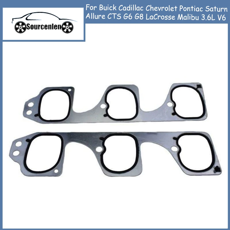 A Pair Brand New Manifold Gasket for Buick Cadillac Chevrolet Pontiac Saturn Allure CTS G6 G8 LaCrosse Malibu 3.6L V6 12595277