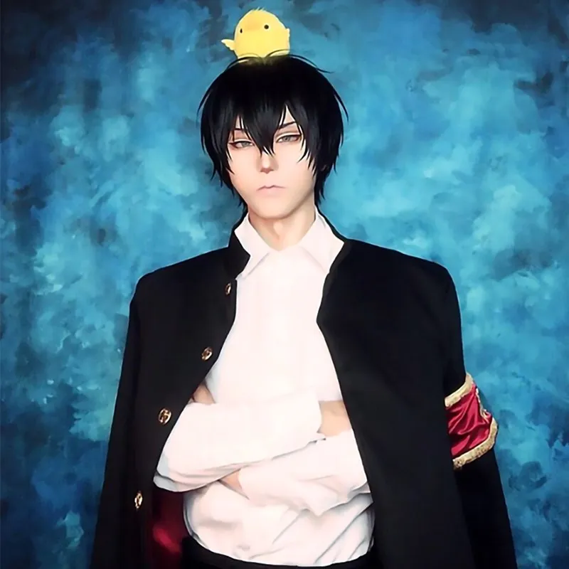 Anime Hitman Reborn Costume Cosplay Hibari Kyoya costumi Cosplay vestiti di Halloween per gli uomini cappotto uniforme con pantaloni puntelli parrucca