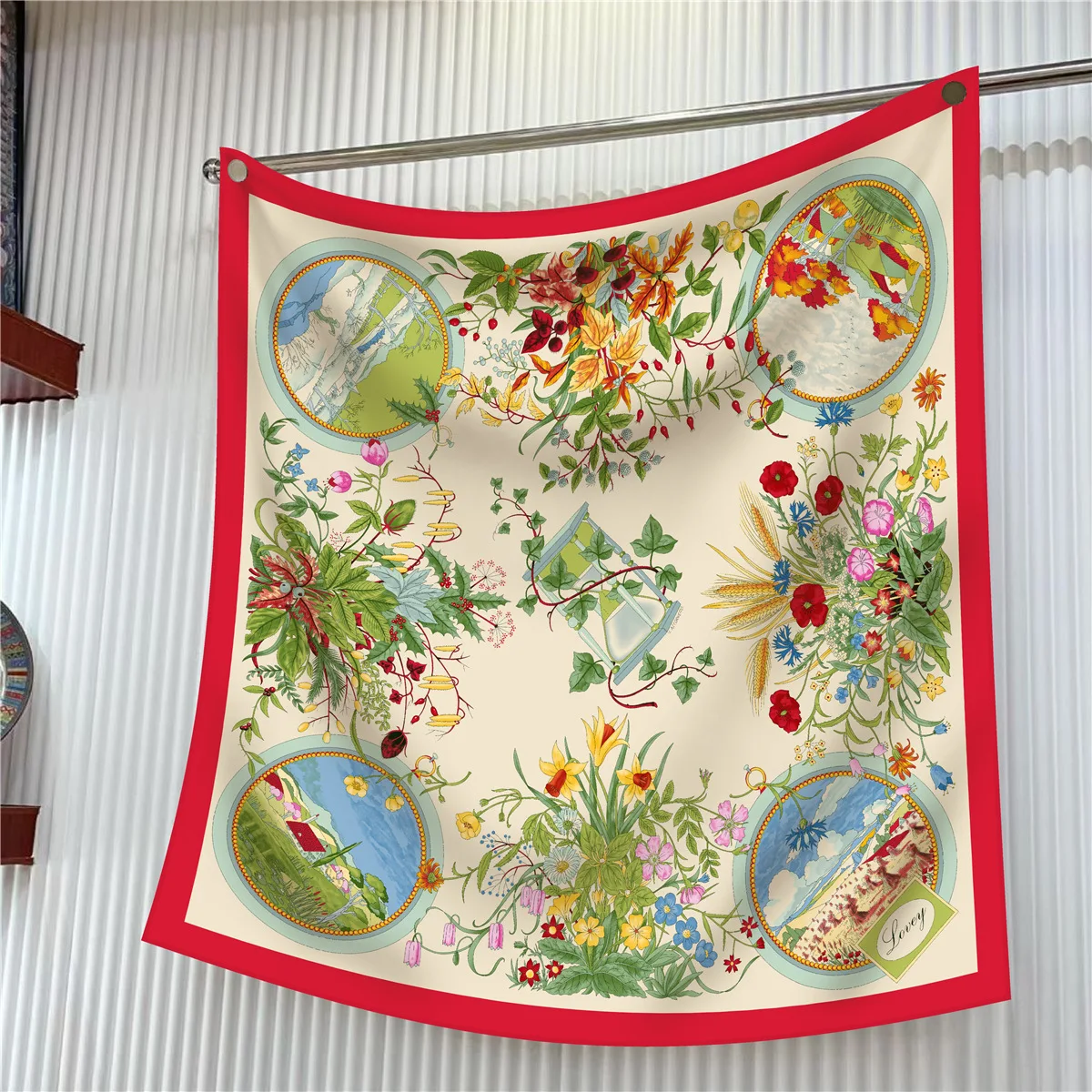 90cm sarja lenço de seda xale marca luxo plantas flores impressão lenço quadrado feminino hijabs bandana foulard lenço cabeça cachecóis