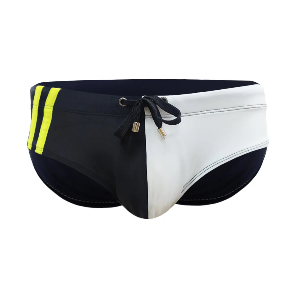 2026Fashion matching briefs swimming trunks contrasting colors fashionable close-fitting foreign trade swimming shorts menUXH076