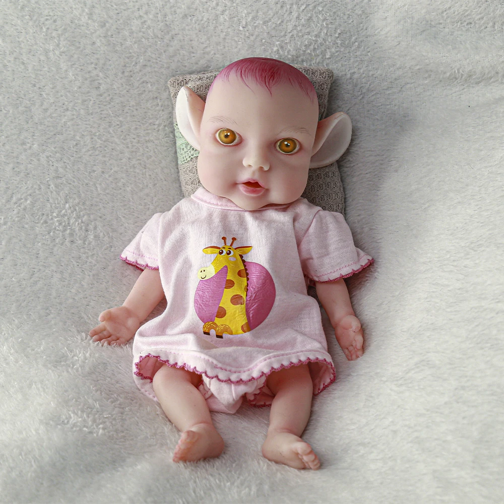 

12.6 Inch Full Body Silicone Reborn Baby Doll Boy Mouth Open Elf Ear Lovely Reborn Baby Lifelike Doll Hot Sale Stress Relief Toy