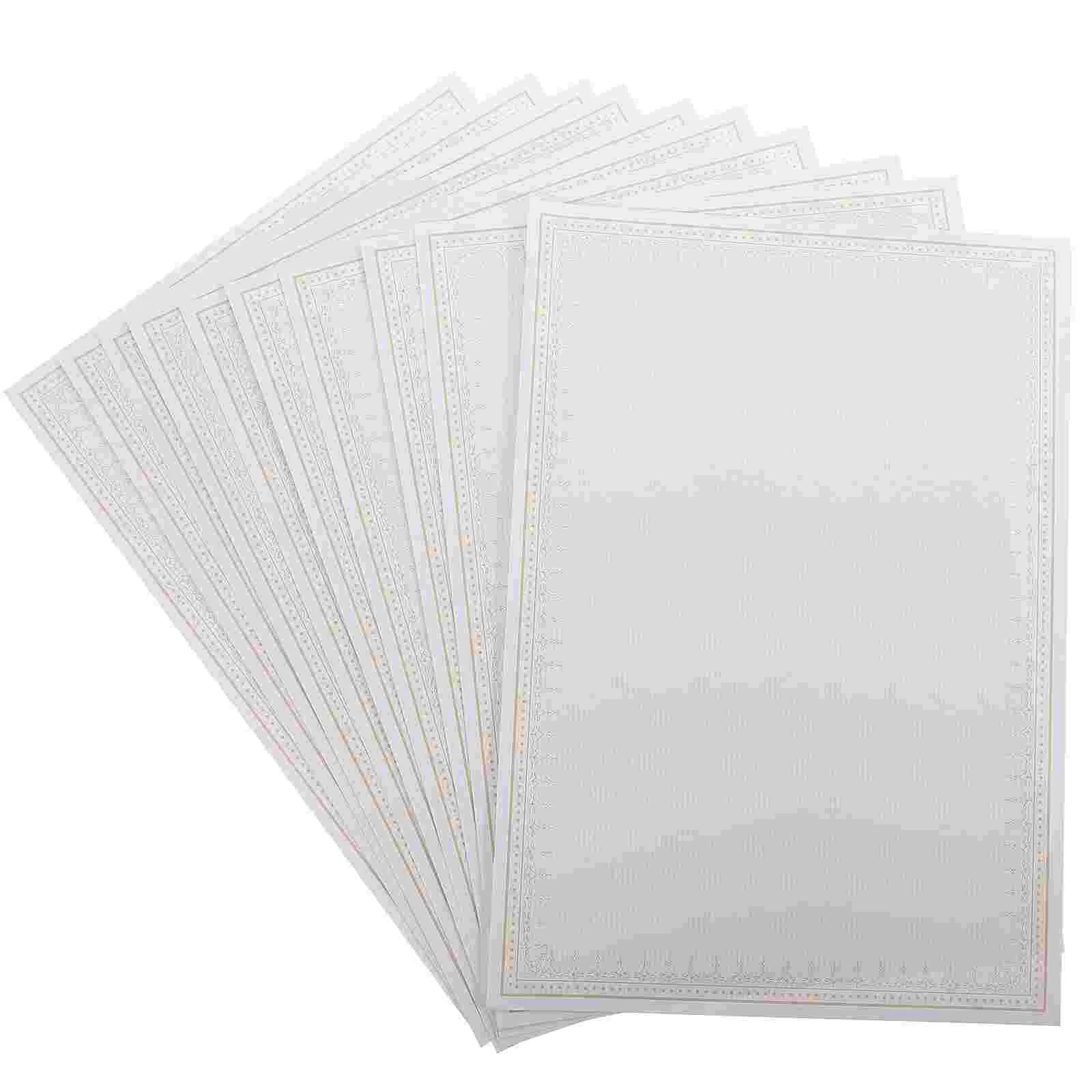 

10 Sheets School Certificate Paper Blank Border Resume of Appreciation Parchment Printer Printing Certificates Printable