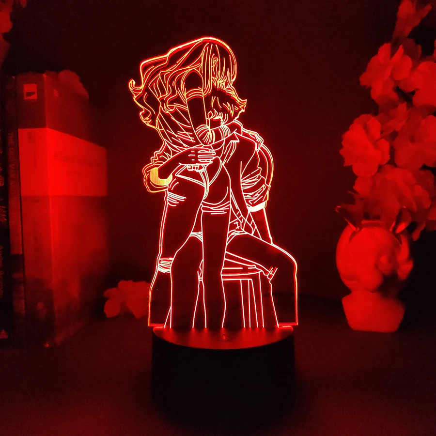 أنيمي جوليا وسبايك ثلاثية الأبعاد الوهم الاكريليك مصباح 7 تغيير لون USB بالطاقة ضوء الليل الديكور هدية عيد الميلاد للأصدقاء الاطفال
