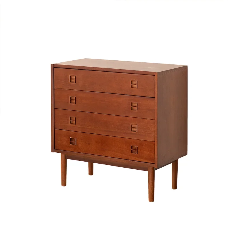 

Retro Solid Wood Chest of Drawers Living Room Sideboard Cabinet Bedroom Locker Mcm Chest of Drawer Hallway Storage Cabinet