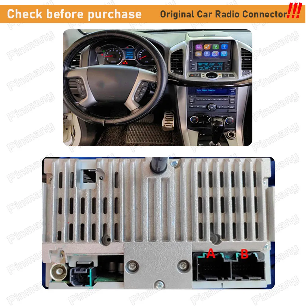 Pinamny GMC16 Android Car Radio Cable Wire Harness Adapter with RAISE G-RZ-GM65 CAN Bus Decoder for 2009~2017 Chevrolet Captiva - view 6