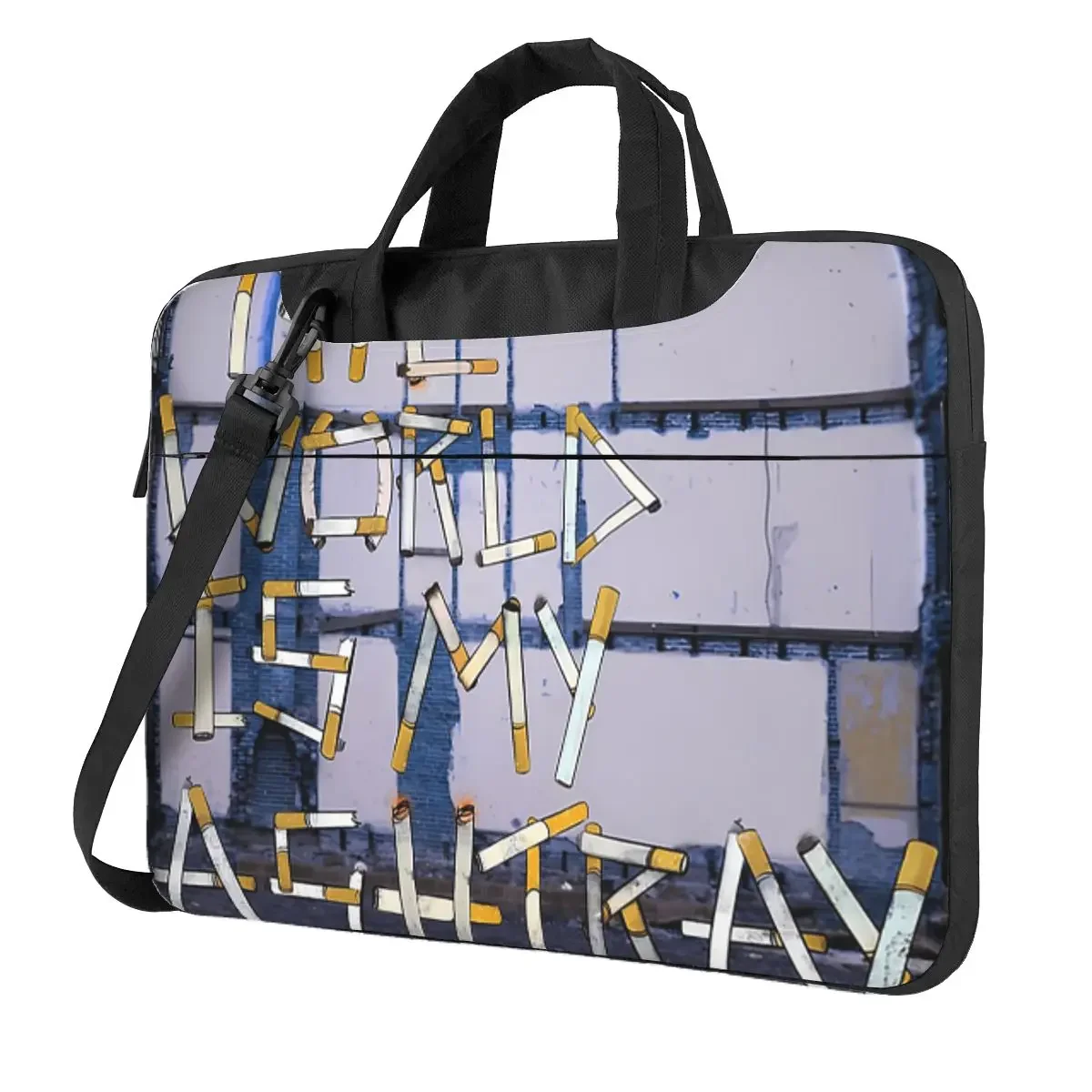 

The World Is My Ashtray Crossbody Laptop Bag Case Computer Bag 13 14 15.6 Inch Notebook Pouch for Macbook Pro Lenovo