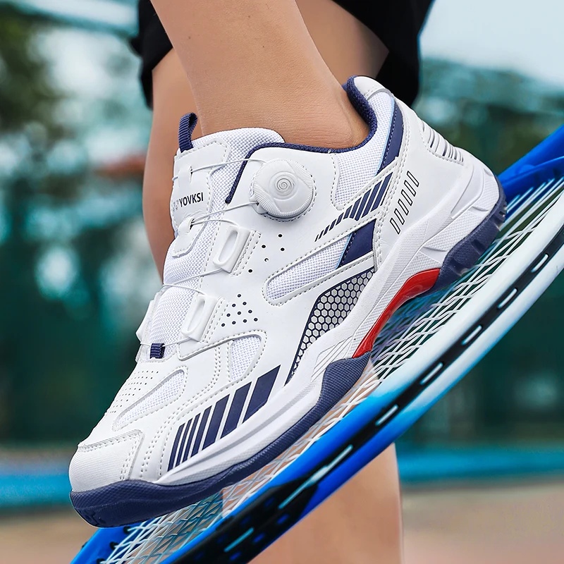 

Professional Badminton Shoes for Men and Women Anti-Slip Table Tennis Sneakers Blue Outdoor Gym Tennis Trainers