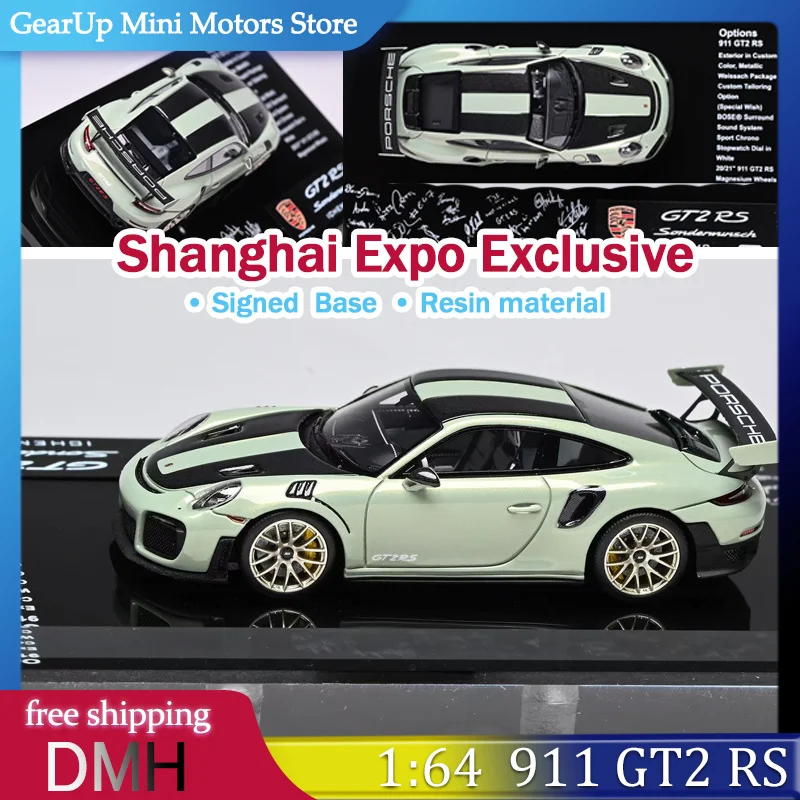 

DMH 1:64 Porsche 911 GT2 RS Shanghai Expo Resin Car Model Custom Limited Chromaflair Paint & Signed Base Toy Kid Gift In Stock