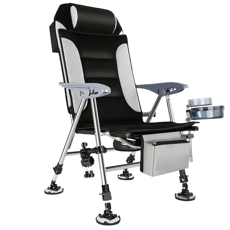 

2025 new multi-functional European fishing chair stainless steel ultra-light portable folding reclining all-terrain fishing