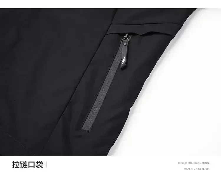 Herren-Kapuzenjacke BKK mit großem Buchstabenmuster, geeignet zum Wandern, Bergsteigen, Angeln und Campen. – Detail 4