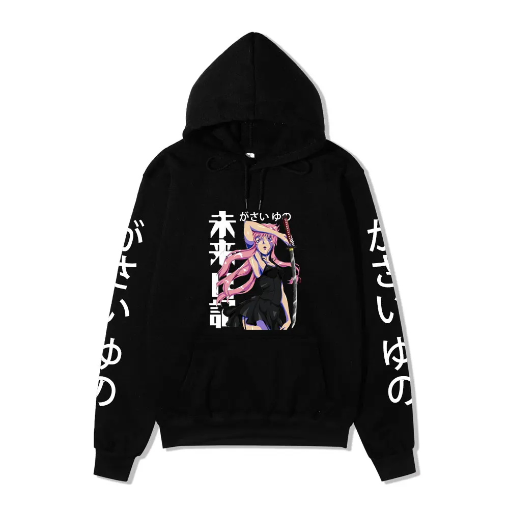 

Yuno Gasai Mirai Nikki Trendy Japan Manga Future Diary Hoodie Unisex Men Hoodies Hip Hop Hooded Sweatshirt Harajuku Streetwear