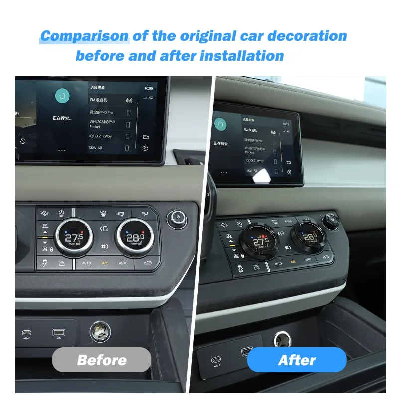 For Land Rover Defender 90 110 130 2020-2025 Car Air Conditioning Volume Knob Reversing Mirror Adjustment knob Cover Trim Ring