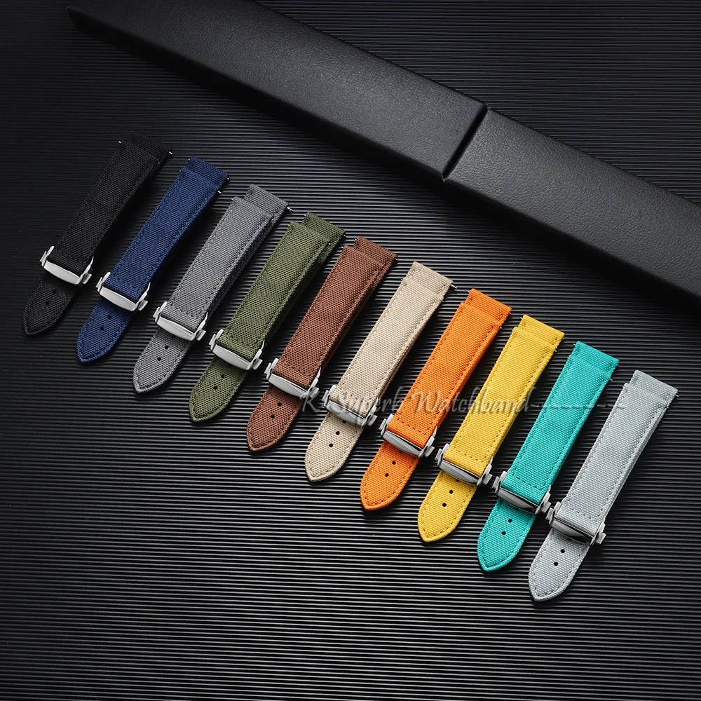 High Quality Two-Sided Nylon Strap 20mm 22mm Sailcloth Nylon Watchband for Omega for Seiko for Rolex Sport Bracelet QuickRelease