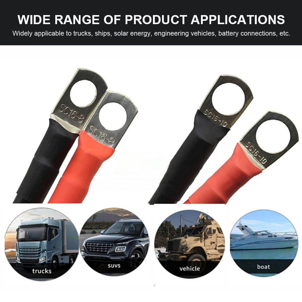 

5AWG Battery Inverter Cable with Ring Terminal Copper Cord M8 M10 Battery Inverter Connection Cable for Car Solar Inverter