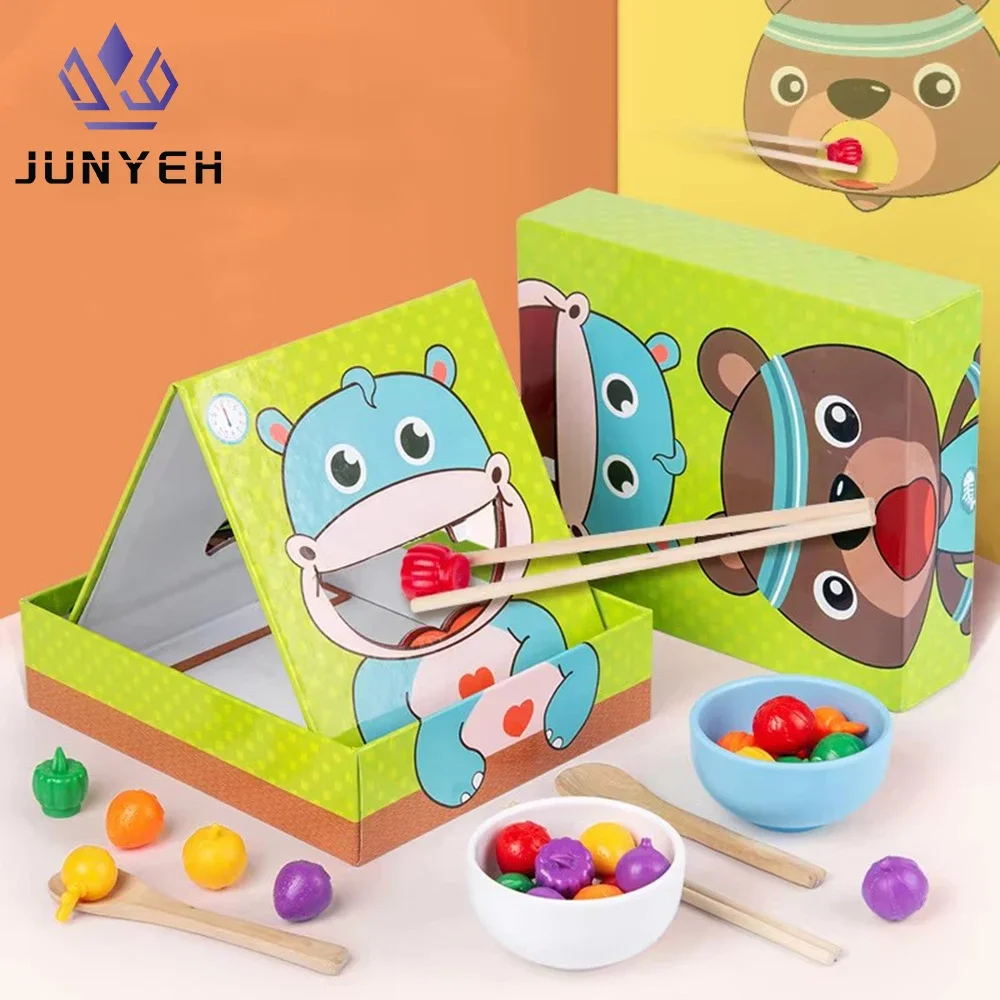 

Children's Fun Learn Basic Life Skills Teaching Aids Parent-child Simulation Feeding Game Spoon Chopstick Training