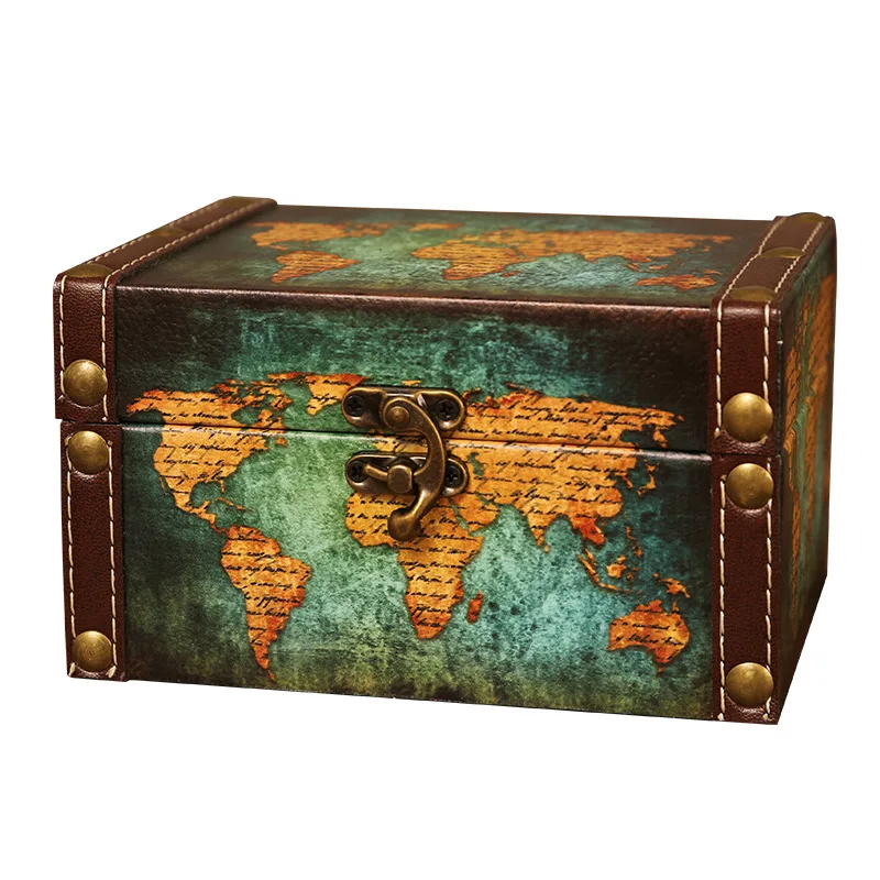 European-Style Retro Storage Box Desktop Cosmetics Sundries Storage Box Leather Wedding Candies Box Gift Box Storage Box