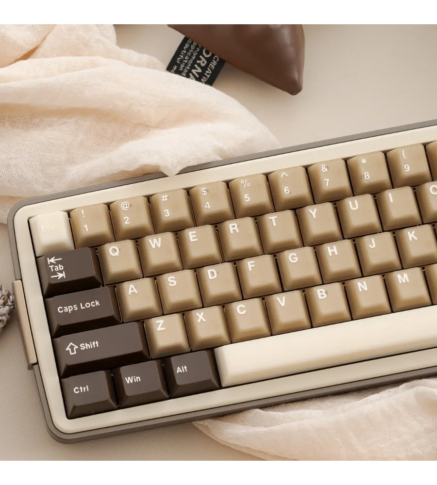 164 keys PBT + PC two-color customized original Wooting magnetic axis mechanical keyboard raw coconut latte semi-transparent