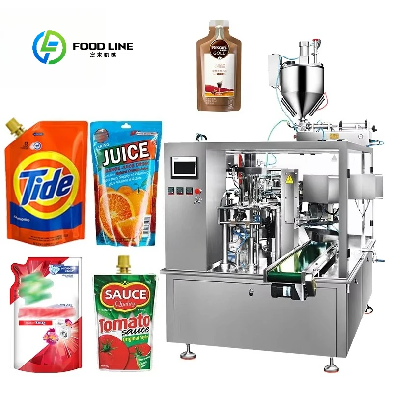 Liquid Jelly Sauce Fruit Juice Ketchup Cooking Oil Filling Bag Doypack Laundry Detergent Stand up Customized