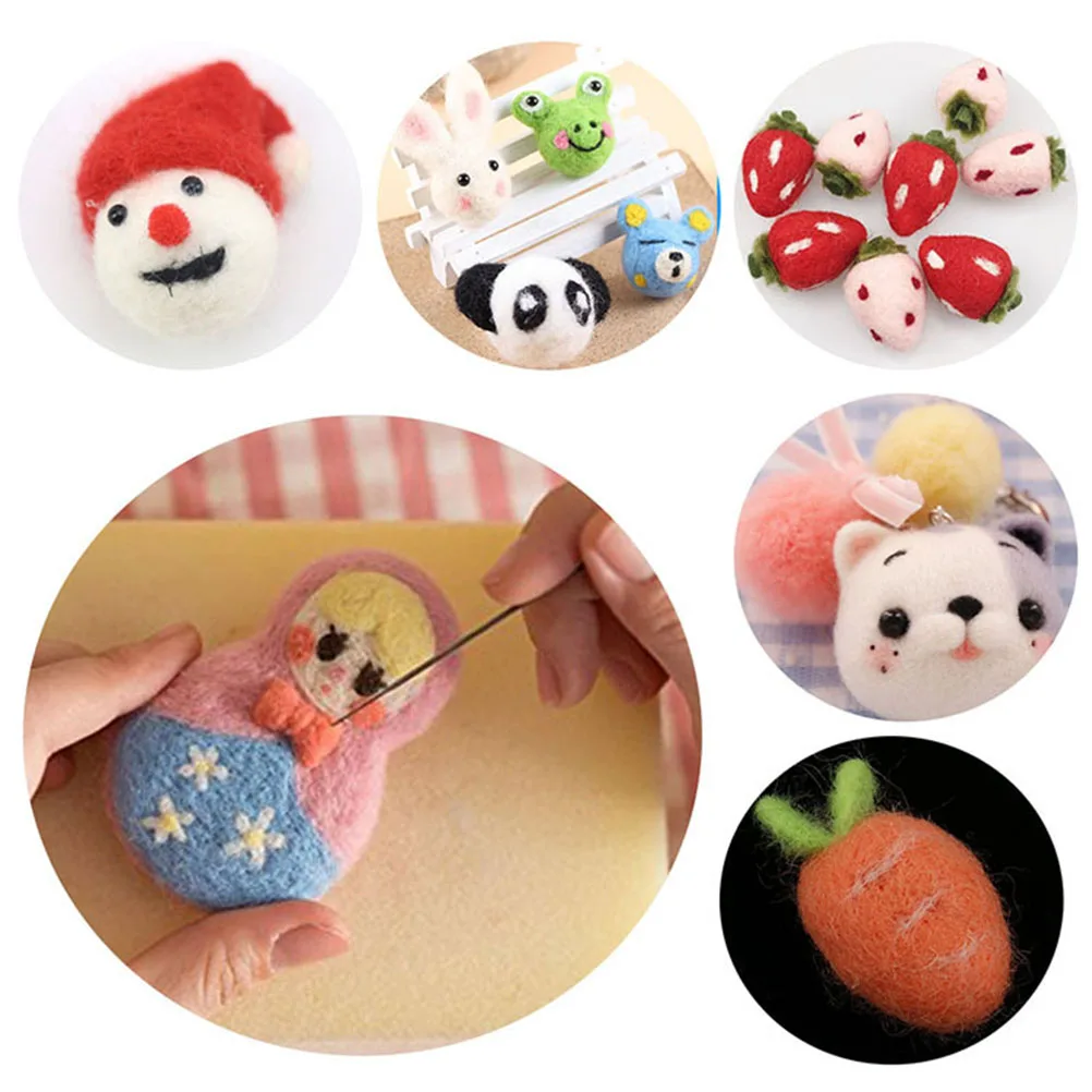 

1 set 36 Color Felting Kit Needle Tools Wet Felt Stitch Punch Yarn Fiber Diy Craft Making Ideal For Beginners