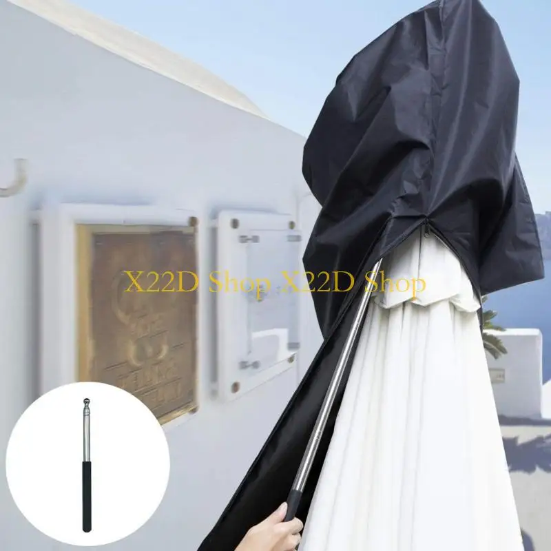X22D Durable 420D Oxford Fabric Parasol Cover with Zip Waterproof and Weather Resistance Fit Most Umbrellas