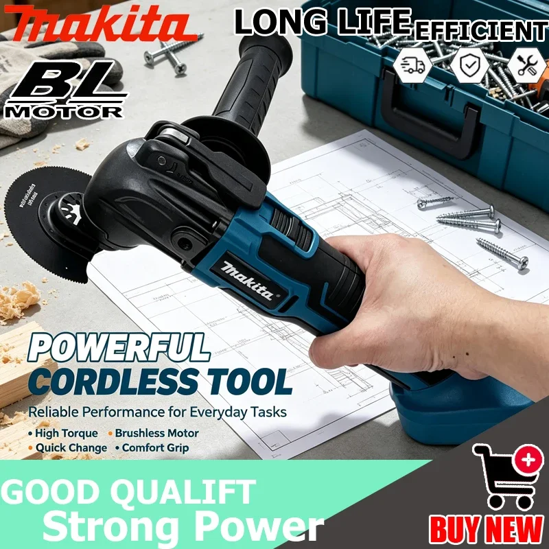 Makita 18V LXT Brushless Oscillating Multi-Tool, Quick Release Trimmer, Cordless Power Tool for Renovation & Woodworking DIY