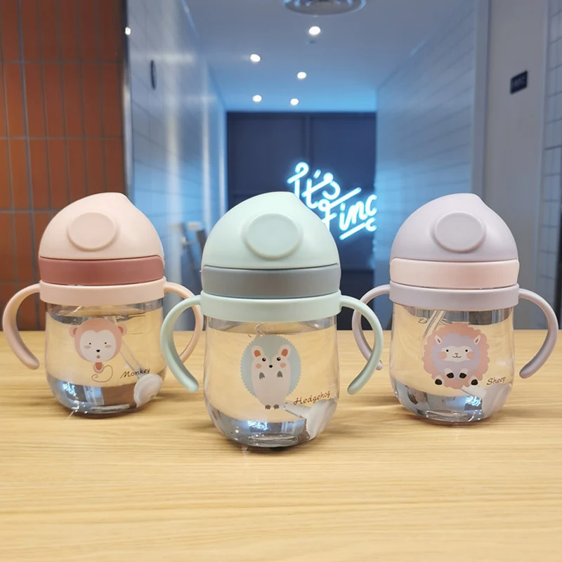 6 Colors Baby Feeding Bottle Anti Colic Air Vent Wide Neck Nursing Cup for Infant BPA Free 250/300ml with Gravity Ball Baby Cup