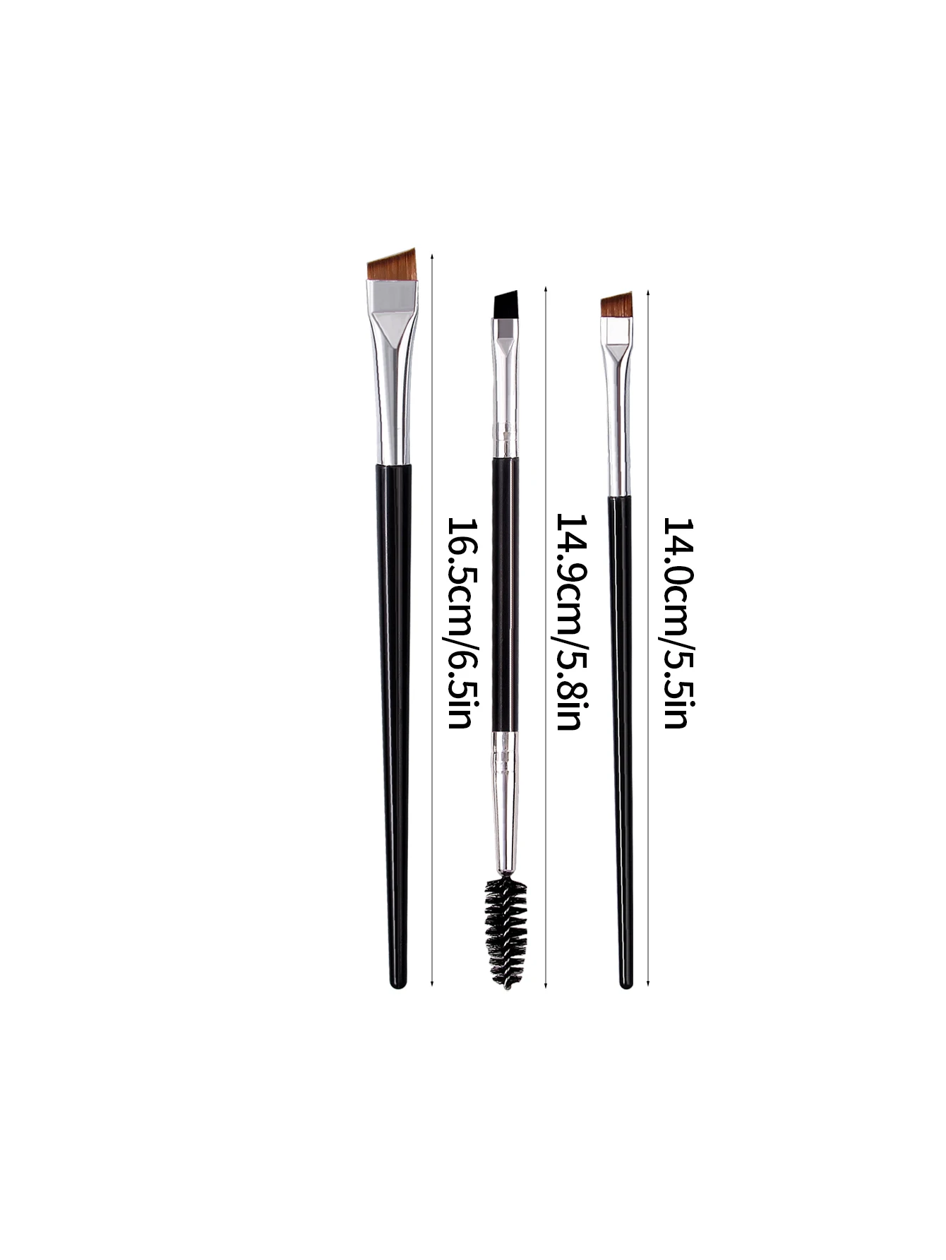 6PCS Professional Eye Brush Set, Sickle/Angled Liner & Spiral Lash/Brow Tools, Soft Synthetic Fiber Travel Kit for Beginners