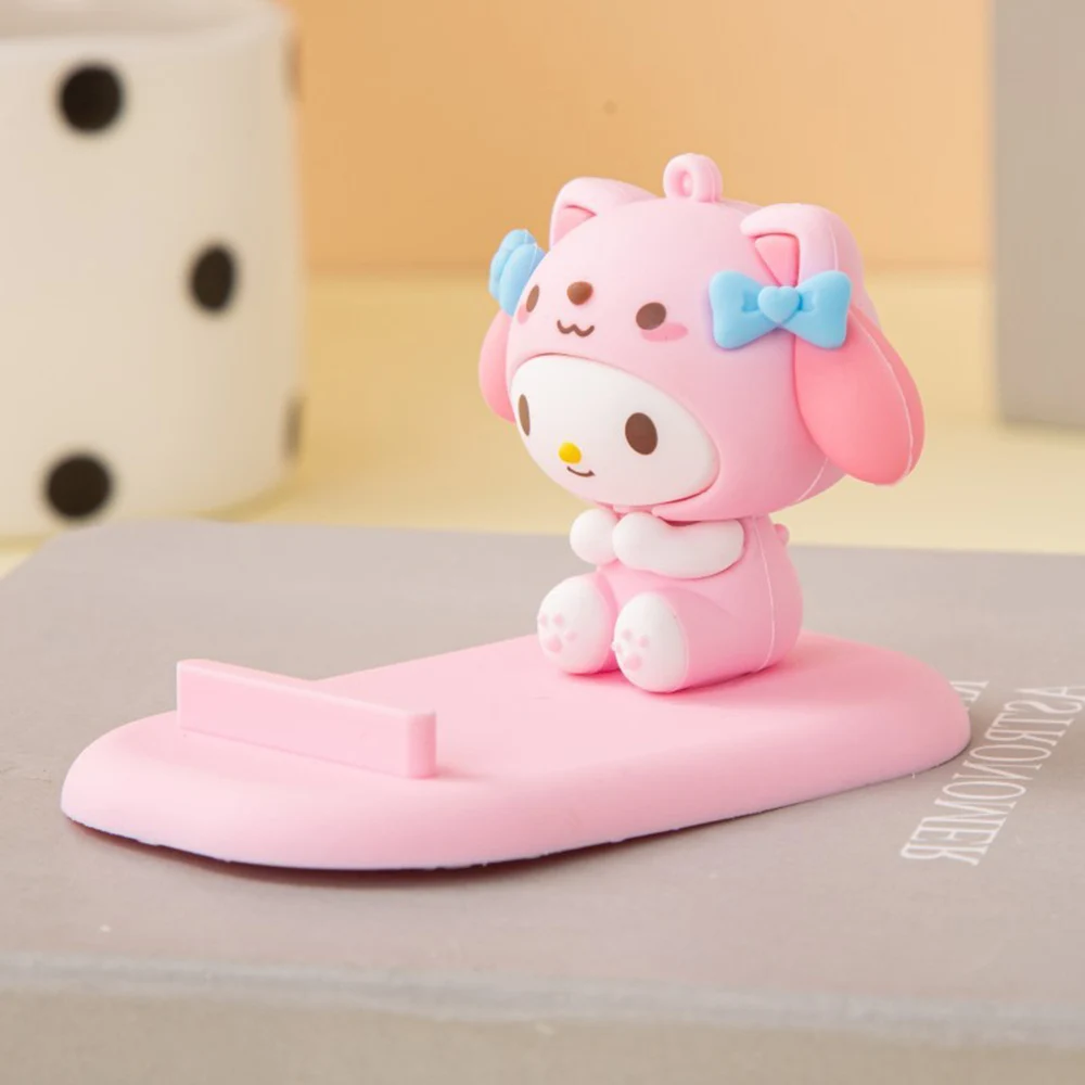 سانريو مرحبا كيتي سينامورول ميلودي كورومي الهاتف المحمول سطح المكتب حامل Kawaii حامل هاتف مكتب مكتب الكرتون الديكور