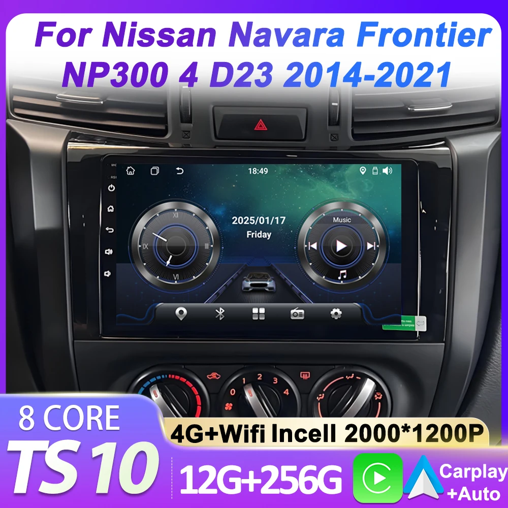 

Android 14 2Din Car Radio Video Player For Nissan Navara Frontier NP300 4 D23 2014-2021 Carplay Android Auto GPS Navigation