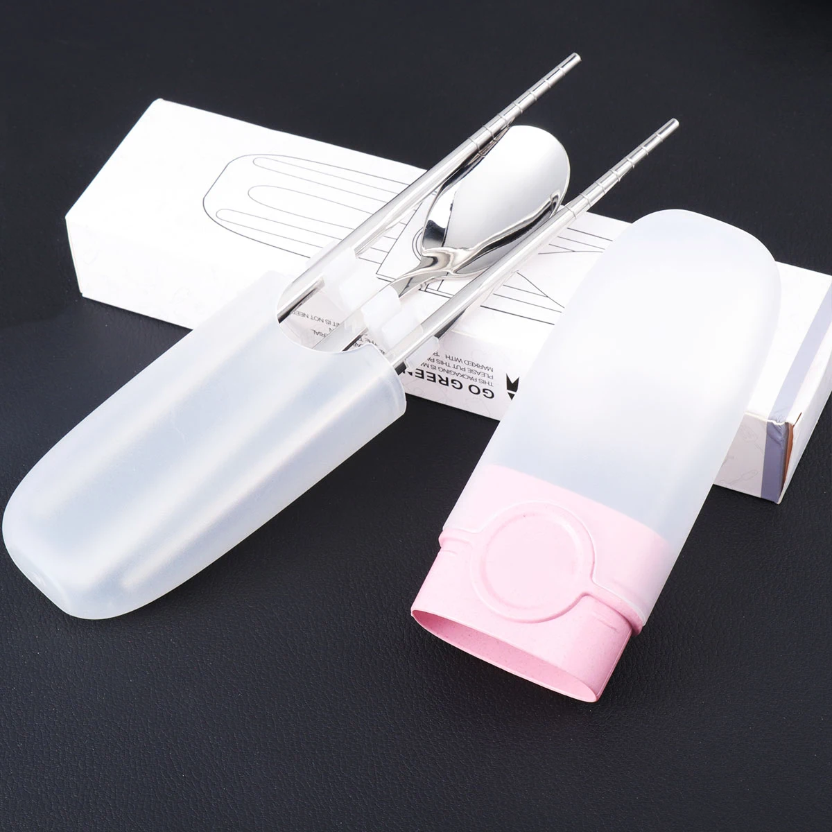 

3 Pcs Outdoor Portable Cutlery Set Student Spoon Camping Stainless Steel Silverware