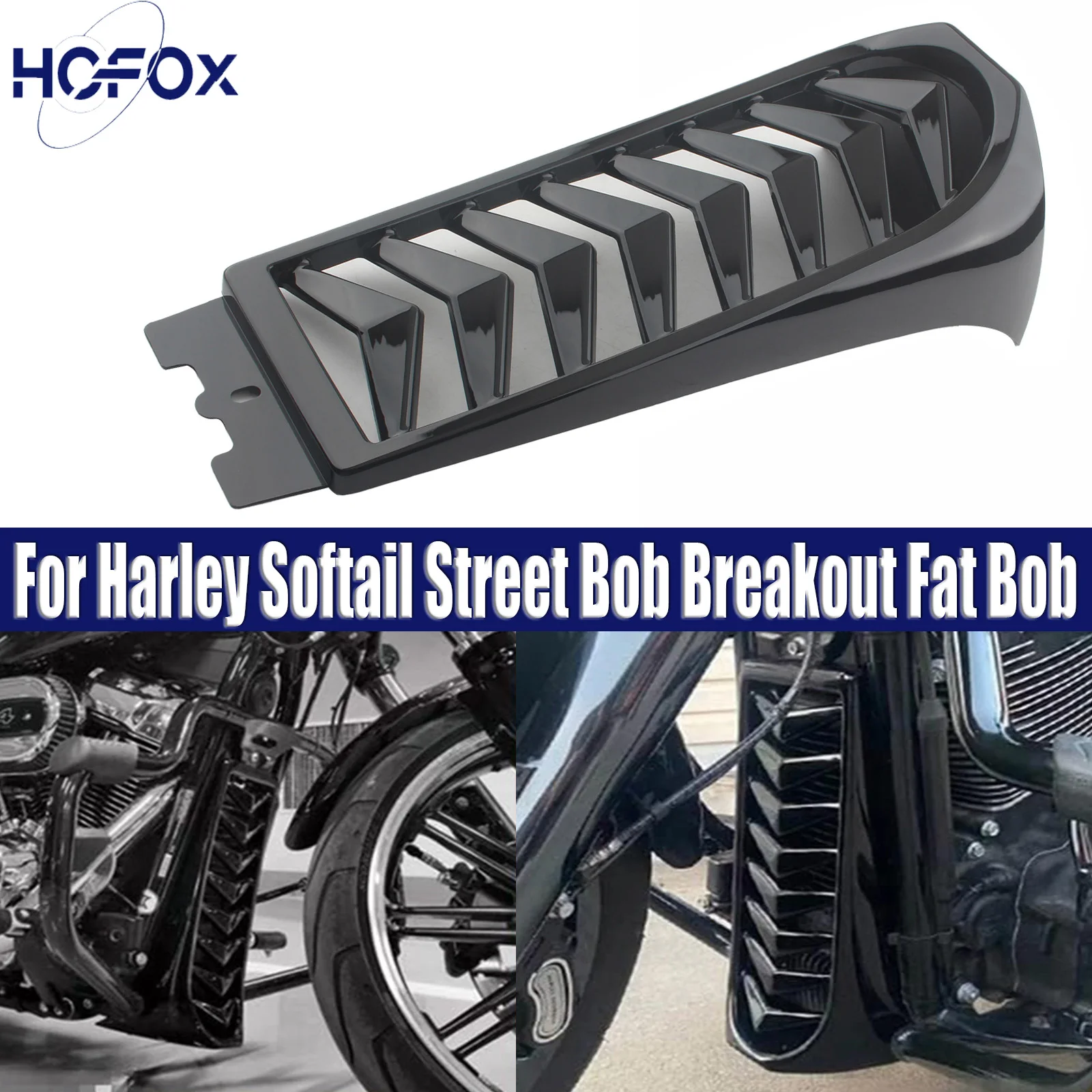 

For Harley Softail Street Bob Breakout Fat Bob 2018-2023 Motorcycle ABS Front Lower Radiator Cover Chin Fairing Spoiler